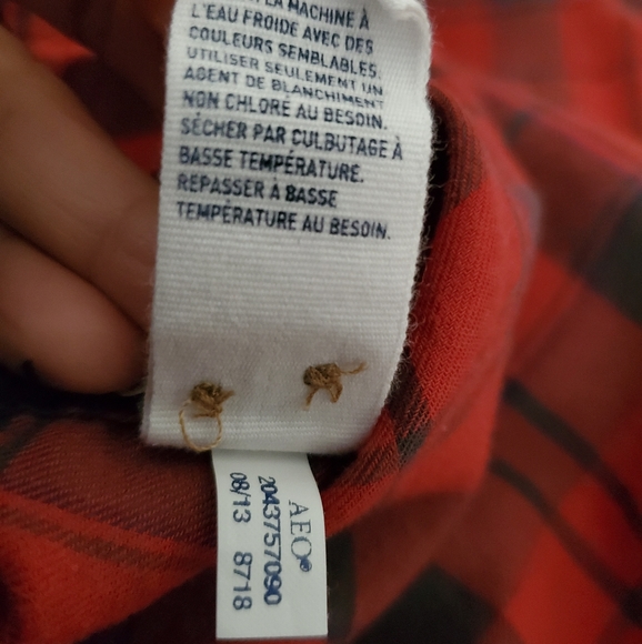 American Eagle Outfitters Red Plaid Prep Fit Button Down Shirt - Picture 10 of 10